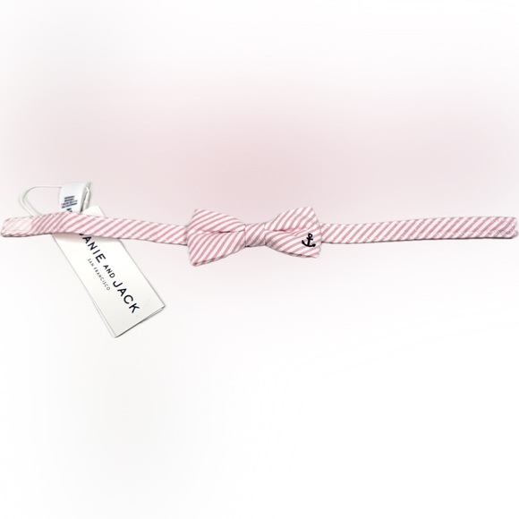 Janie and Jack Pink Striped Bow Tie-New - Picture 3 of 3